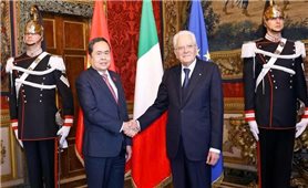 Chủ tịch Quốc hội Trần Thanh Mẫn hội kiến Tổng thống Italia Sergio Mattarella