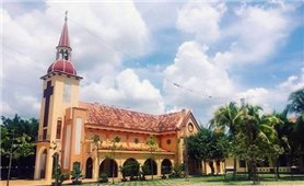 The Roman Catholic Church, a famous pilgrimage site in Vinh Long province