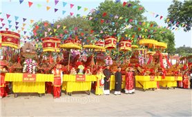 Hơn 3.000 người tham gia rước kiệu tại Lễ hội Văn hóa dân gian Phố Hiến