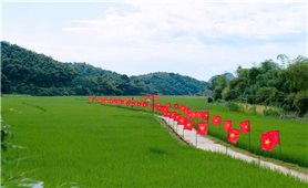 Sắc cờ Tổ quốc rực rỡ trên vùng biên Sơn Thủy trong dịp mừng Tết Độc lập