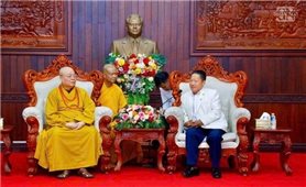 Đoàn Trung ương Giáo hội Phật giáo Việt Nam thăm Ủy ban Trung ương Mặt trận Lào xây dựng đất nước và Liên minh Phật giáo Lào