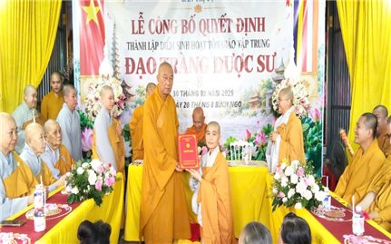Lễ Công bố Quyết định thành lập Điểm sinh hoạt tôn giáo tập trung đạo tràng Dược Sư tỉnh Cà Mau
