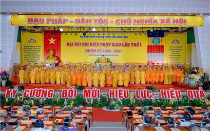 Đại hội đại biểu Phật giáo tỉnh Vĩnh Long lần thứ I, nhiệm kỳ 2026-2031 thành công tốt đẹp