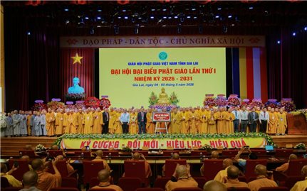 Đại hội đại biểu Phật giáo tỉnh Gia Lai lần thứ I, nhiệm kỳ 2026-2031 thành công tốt đẹp
