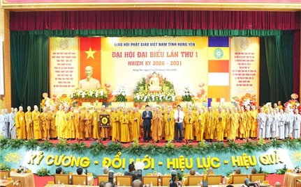 Đại hội đại biểu Phật giáo tỉnh Hưng Yên lần thứ I, nhiệm kỳ 2026-2031 thành công tốt đẹp