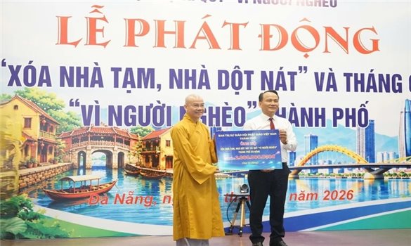 Giáo hội Phật giáo Việt Nam thành phố Đà Nẵng hỗ trợ 2 tỷ đồng Chương trình “Xóa nhà tạm, nhà dột nát”