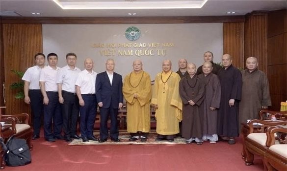 Giáo hội Phật giáo Việt Nam Thành phố Hồ Chí Minh tiếp Đoàn Hiệp hội Bảo vệ và Phát triển Văn hóa Tây Tạng (Trung Quốc)