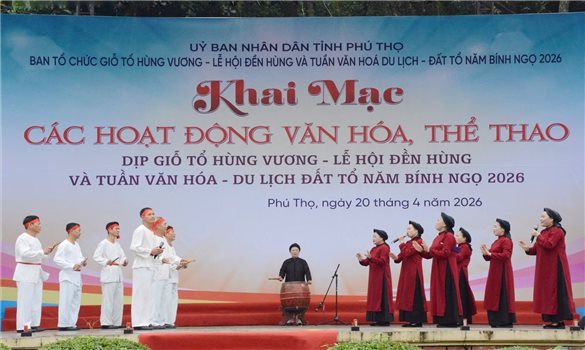 Hát Xoan “điểm nhấn” văn hóa trong dịp Lễ hội Đền Hùng 2026