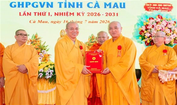 Công bố Quyết định chuẩn y nhân sự Ban Trị sự Giáo hội Phật giáo Việt Nam tỉnh Cà Mau nhiệm kỳ 2026-2031
