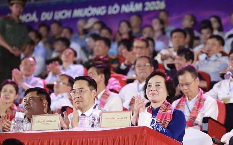 Phó Thủ tướng Phạm Thị Thanh Trà cùng các đại biểu tại khai mạc Lễ hội Văn hóa, Du lịch Mường Lò năm 2026