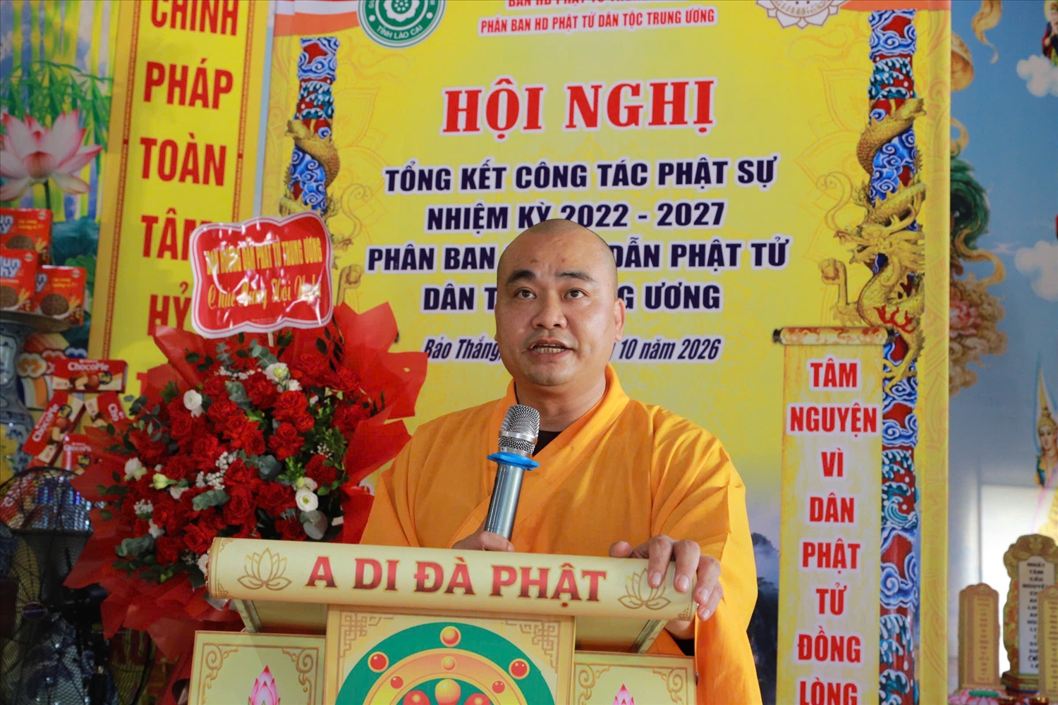 Đại đức Thích Chân Định phát biểu bế mạc Hội nghị