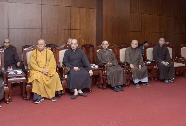 Chư tôn đức Giáo hội Phật giáo Việt Nam Thành phố Hồ Chí Minh tại buổi tiếp