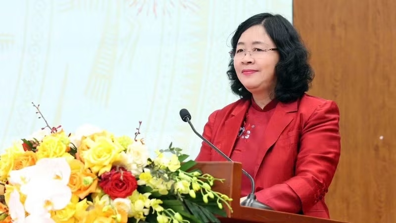 Đồng chí Bùi Thị Minh Hoài. (Ảnh: Ủy ban Trung ương Mặt trận Tổ quốc Việt Nam cung cấp)