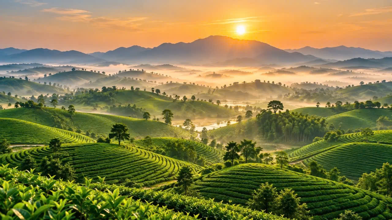 Cảnh quan đồi chè xanh là một nét đặc trưng hấp dẫn để phát triển kinh tế du lịch ở vùng trung du Phú Thọ