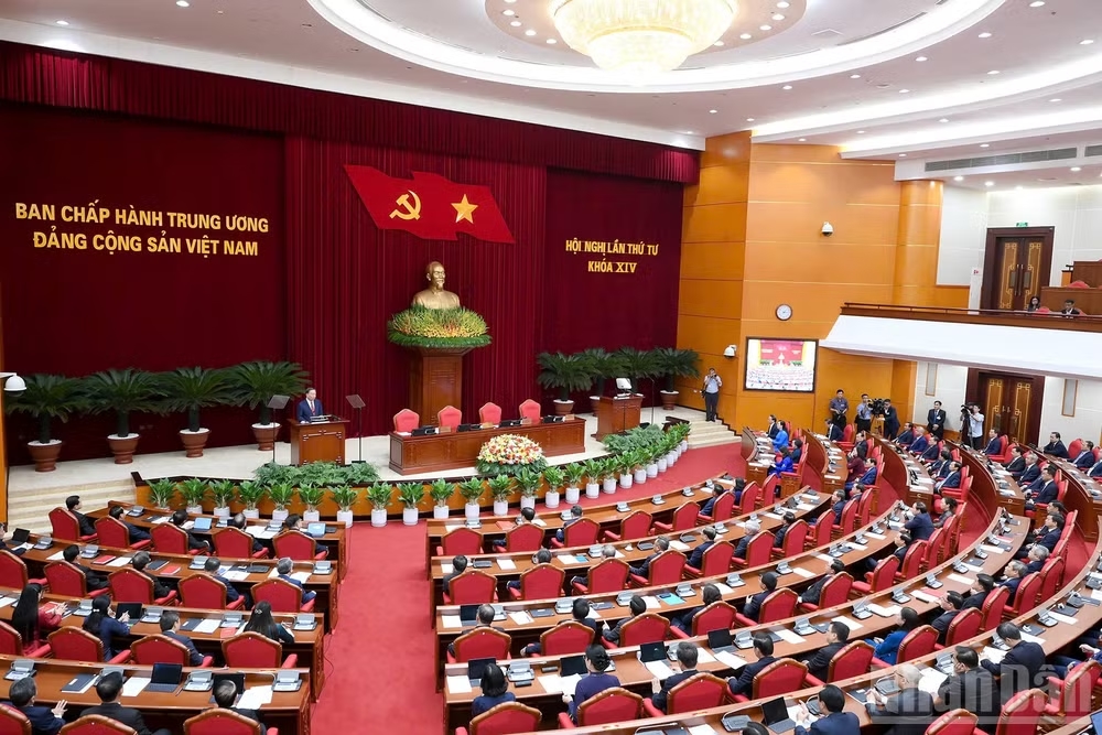 Phiên bế mạc Hội nghị lần thứ tư Ban Chấp hành Trung ương Đảng Cộng sản Việt Nam khóa XIV. (Ảnh: ĐĂNG KHOA)