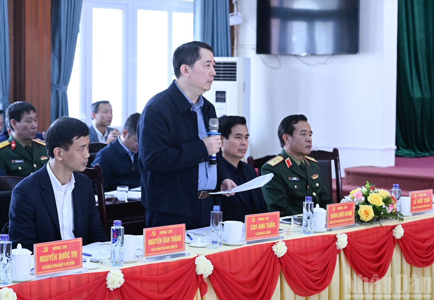 Thứ trưởng Tài chính Cao Anh Tuấn phát biểu tại buổi làm việc