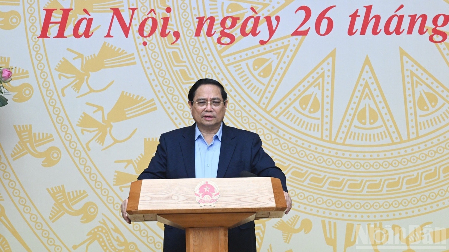 Thủ tướng Chính phủ Phạm Minh Chính phát biểu ý kiến tại phiên họp. (Ảnh: Trần Hải)