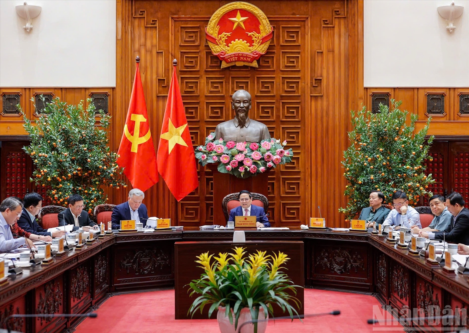 Thủ tướng Chính phủ Phạm Minh Chính phát biểu tại cuộc họp của Thường trực Chính phủ.