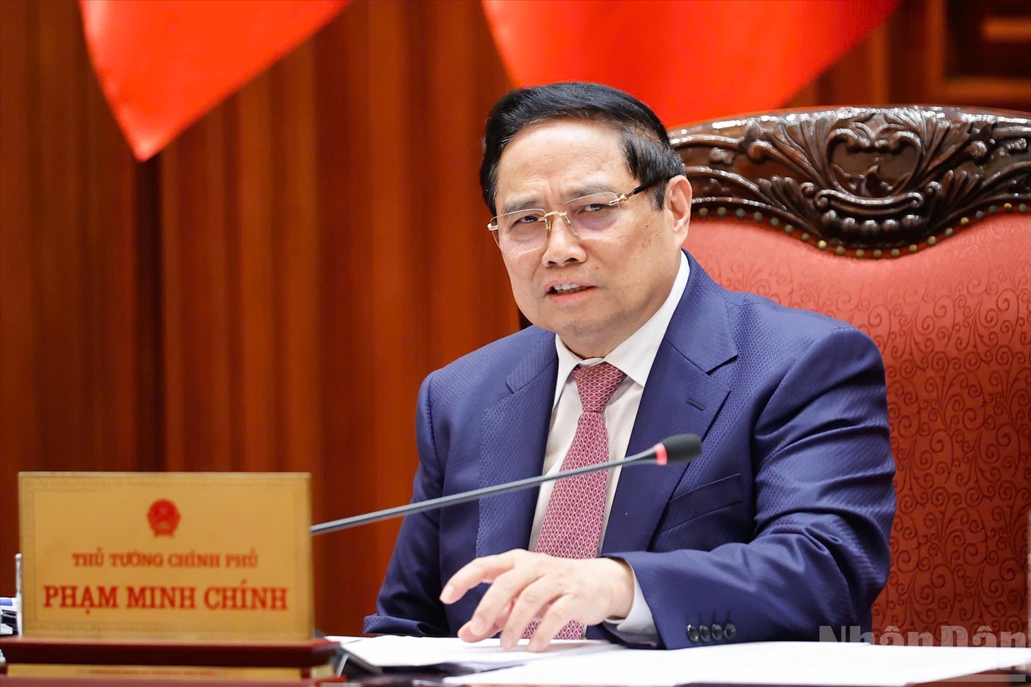 Thủ tướng Chính phủ Phạm Minh Chính phát biểu tại cuộc họp của Thường trực Chính phủ.