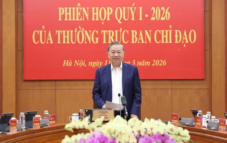 Tổng Bí thư Tô Lâm phát biểu chỉ đạo tại Phiên họp. Ảnh: VGP