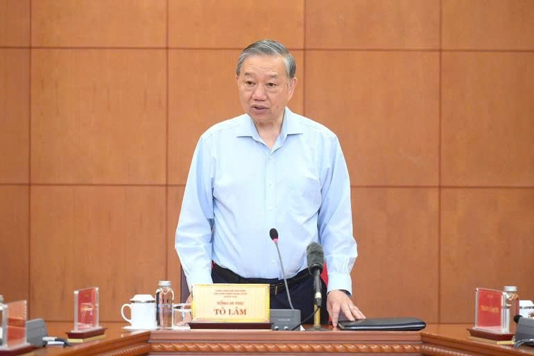 Tổng Bí thư Tô Lâm phát biểu chỉ đạo cuộc họp. (Ảnh: ĐĂNG KHOA)