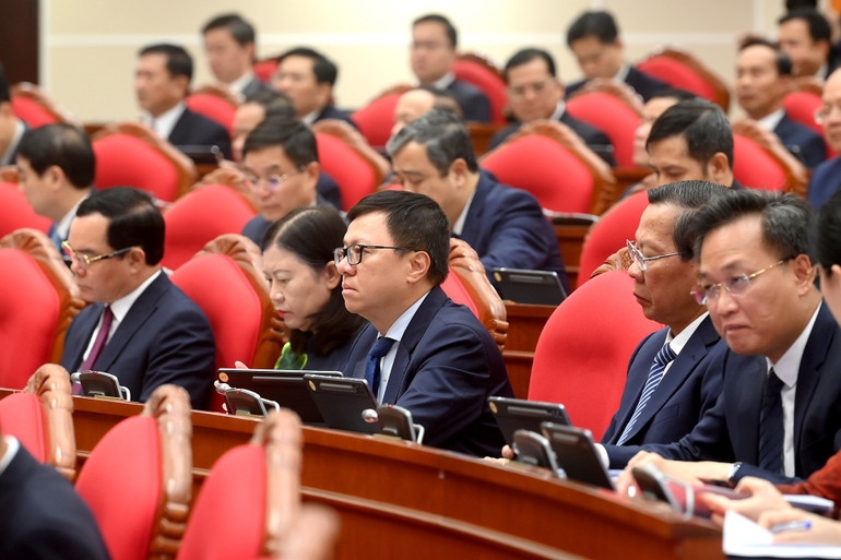 Các đại biểu dự phiên khai mạc hội nghị. (Ảnh: ĐĂNG KHOA) 