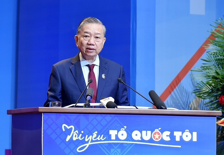 Tổng Bí thư Tô Lâm phát biểu chỉ đạo tại phiên trọng thể Đại hội đại biểu toàn quốc Hội LHTN Việt Nam lần thứ IX, nhiệm kỳ 2024 - 2029 - Ảnh VGP/Đức Tuân