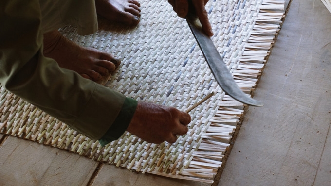 Sự độc đáo của nghề đan lát nơi đây bắt đầu ngay từ khâu chọn nguyên liệu