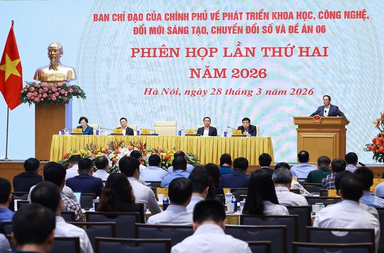 Thủ tướng Chính phủ Phạm Minh Chính, Trưởng Ban Chỉ đạo của Chính phủ về phát triển khoa học, công nghệ, đổi mới sáng tạo, chuyển đổi số và Đề án 06, chủ trì Phiên họp lần thứ hai năm 2026 của Ban Chỉ đạo - Ảnh: VGP/Nhật Bắc
