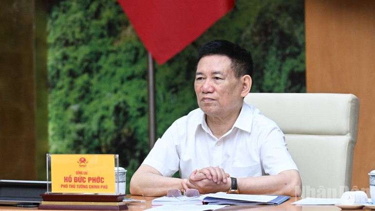 Phó Thủ tướng Hồ Đức Phớc phát biểu ý kiến tại phiên họp. (Ảnh: Trần Hải) 