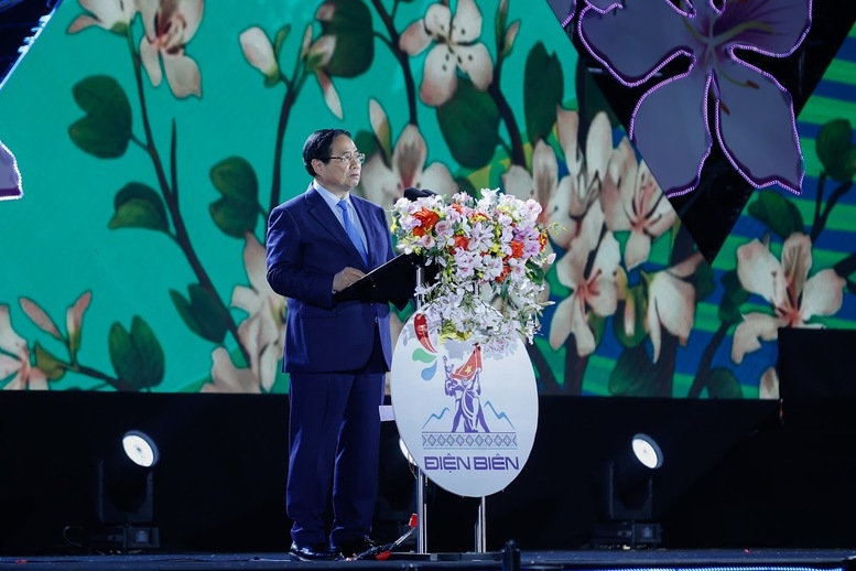 Thủ tướng Phạm Minh Chính nhấn mạnh Lễ hội Hoa Ban tỉnh Điện Biên năm 2026 là sự kiện có ý nghĩa đặc biệt quan trọng, không chỉ tôn vinh các giá trị văn hóa, lịch sử, truyền thống của Điện Biên mà còn là ngày hội chung của đồng bào các dân tộc Tây Bắc - Ảnh: VGP/Nhật Bắc