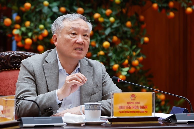 Phó Thủ tướng Thường trực Chính phủ Nguyễn Hòa Bình phát biểu - Ảnh: VGP/Nhật Bắc