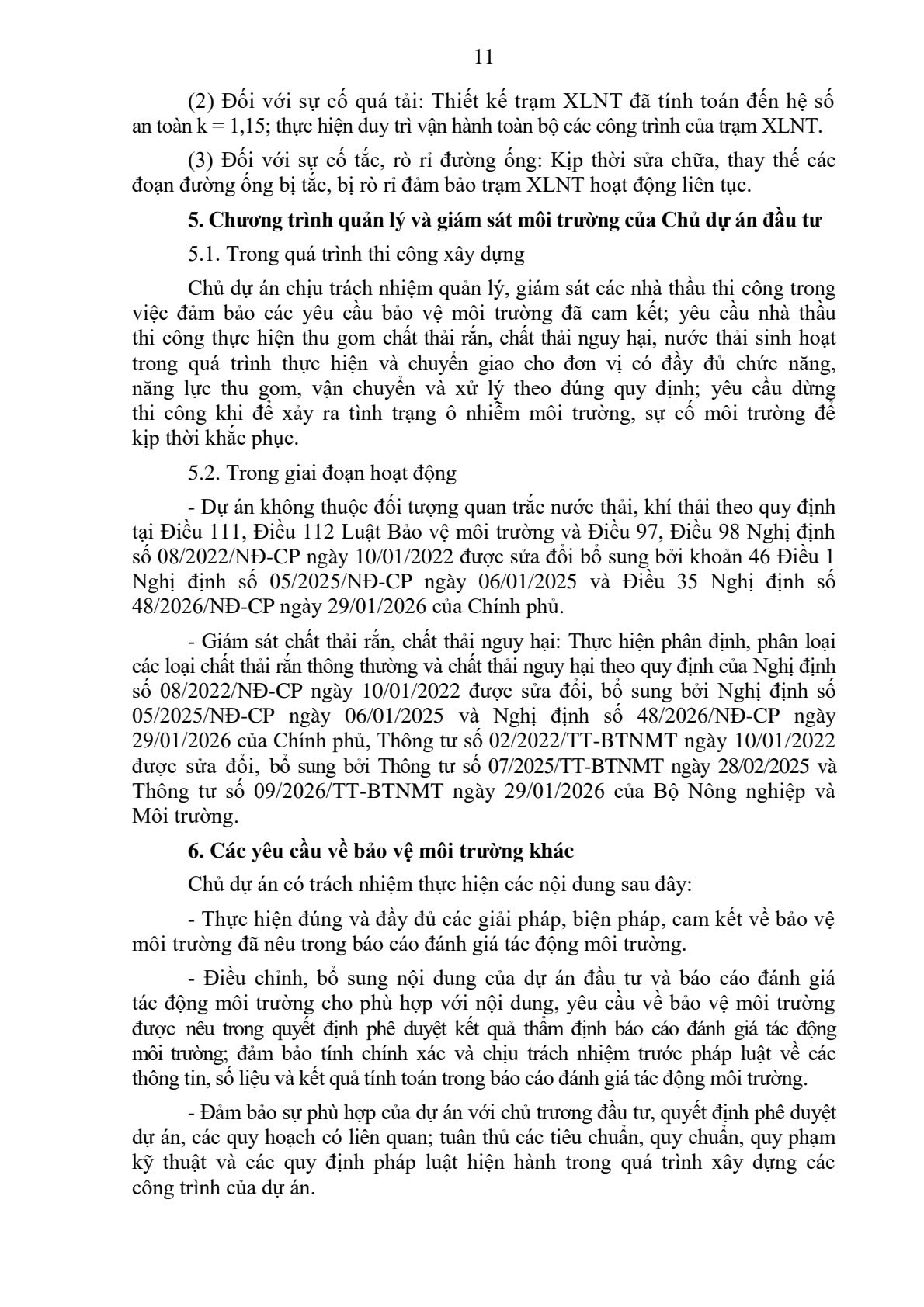 Quyết định Phê duyệt kết quả thẩm định báo cáo đánh giá tác động môi trường của Dự án đầu tư cơ sở vật chất cho Trường Phổ thông Vùng cao Việt Bắc (điều chỉnh) tại phường Quyết Thắng, tỉnh Thái Nguyên 12