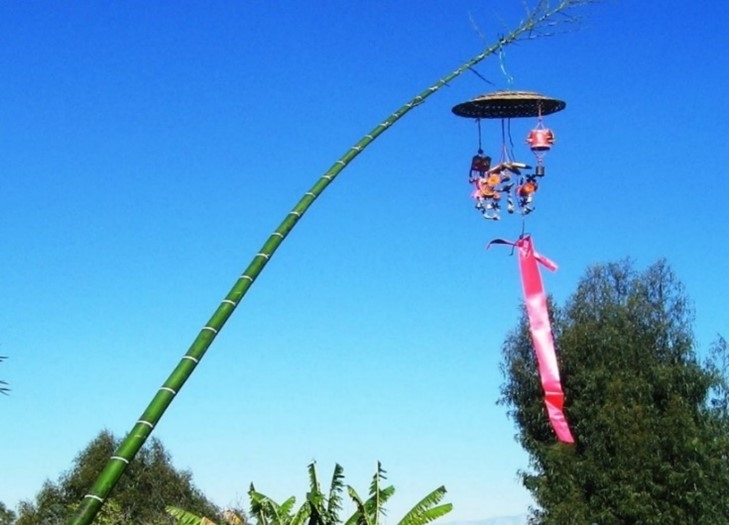 The New Year’s pole is believed to ward off evil spirits and bring about a bountiful harvest