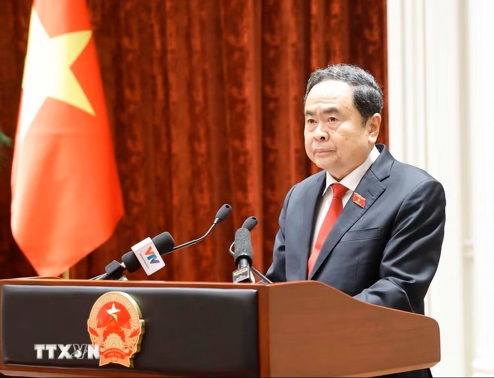 Chủ tịch Quốc hội Trần Thanh Mẫn phát biểu - Ảnh: TTXVN