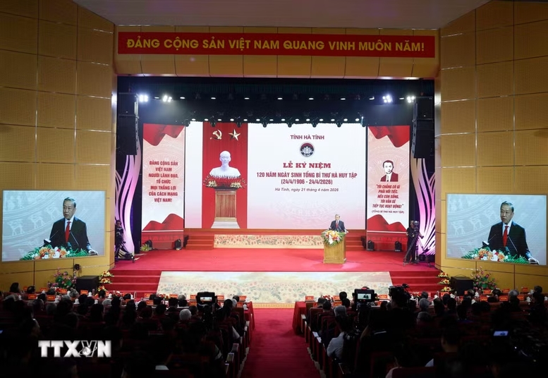 Phát huy tinh thần và tầm vóc tư tưởng của đồng chí Hà Huy Tập, trong kỷ nguyên phát triển mới, Tổng Bí thư, Chủ tịch nước Tô Lâm yêu cầu, phải khơi dậy khát vọng vươn lên, tinh thần tự chủ, tự lực, tự cường, phát huy sức sáng tạo của con người Việt Nam - Ảnh: TTXVN