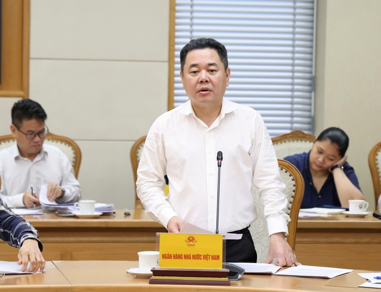 Phó Thống đốc Ngân hàng Nhà nước Nguyễn Ngọc Cảnh báo cáo - Ảnh: VGP/Gia Huy