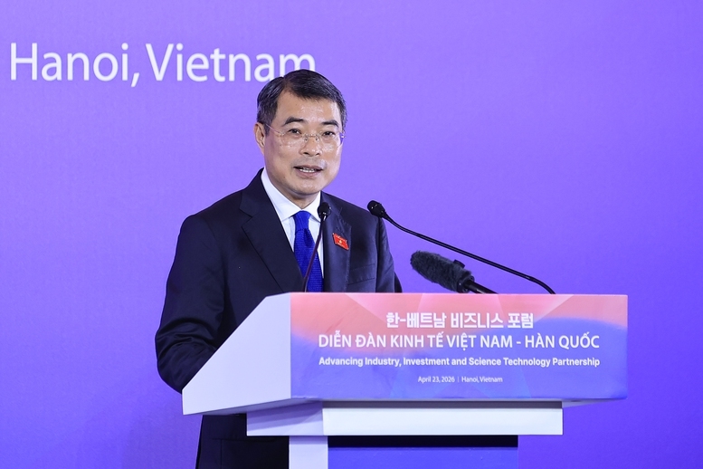 Thủ tướng Lê Minh Hưng đánh giá Diễn đàn là sự kiện có ý nghĩa đặc biệt quan trọng, khẳng định kết quả hợp tác của hai quốc gia trong hơn 30 năm qua - Ảnh: VGP/Nhật Bắc