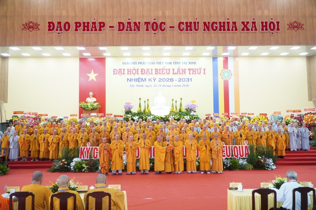 Tân Ban Trị sự Giáo hội Phật giáo Việt Nam tỉnh Tây Ninh, nhiệm kỳ 2026-2031 ra mắt tại Đại hội