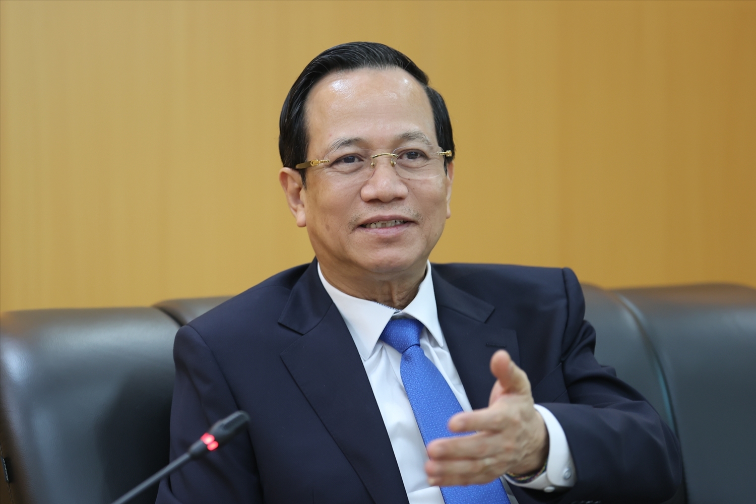 Bộ trưởng Đào Ngọc Dung phát biểu tại buổi tiếp (Ảnh: Lê Anh Dũng)