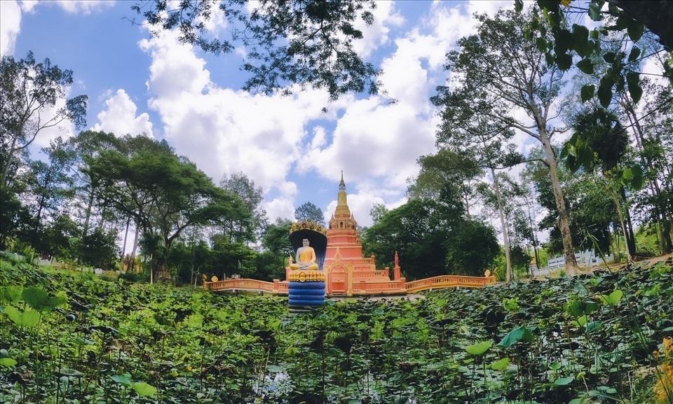 Hồ sen ở phía đông của chính điện