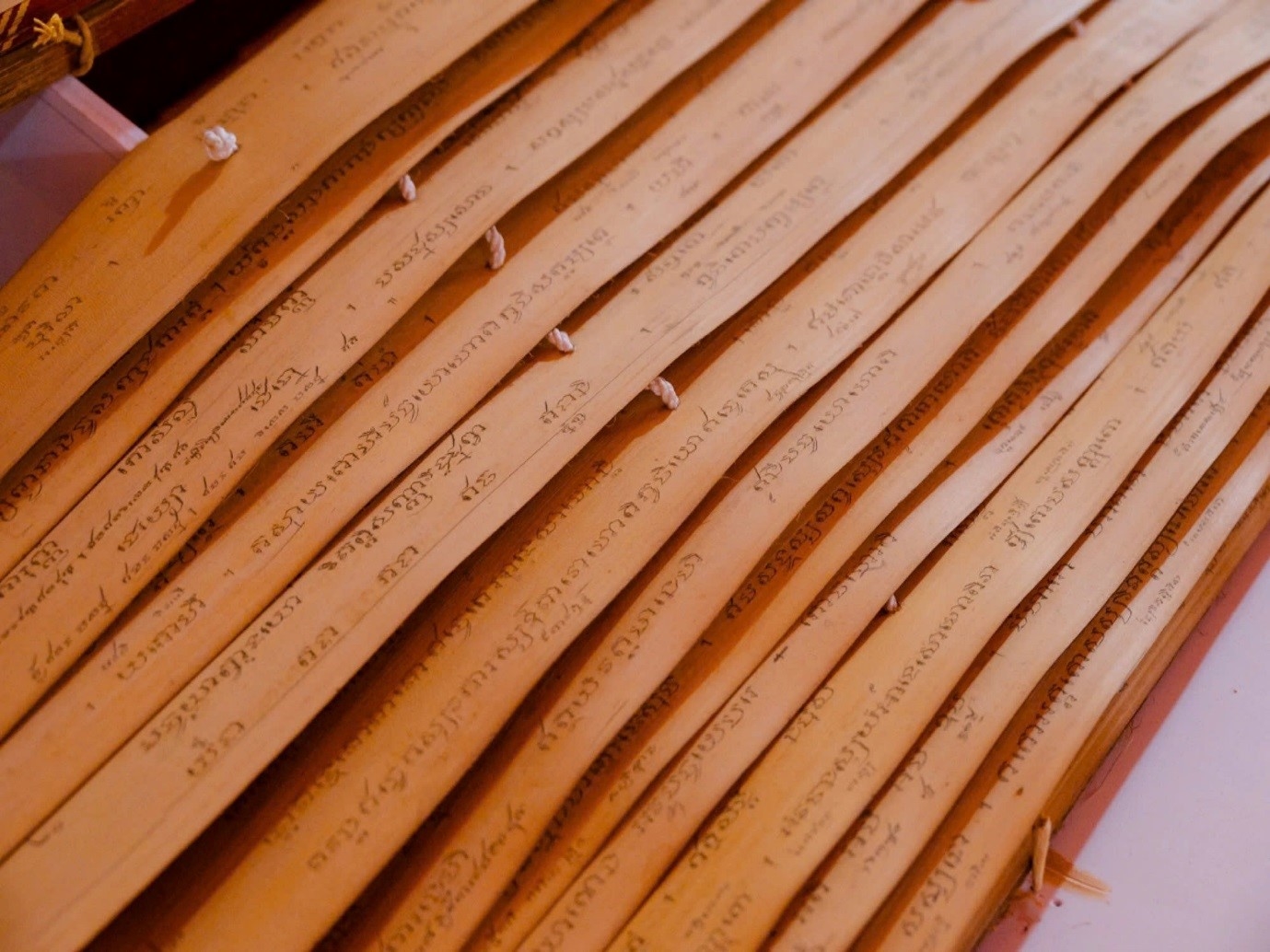 The Sutra of the Palm Leaf was written in ancient Khmer script