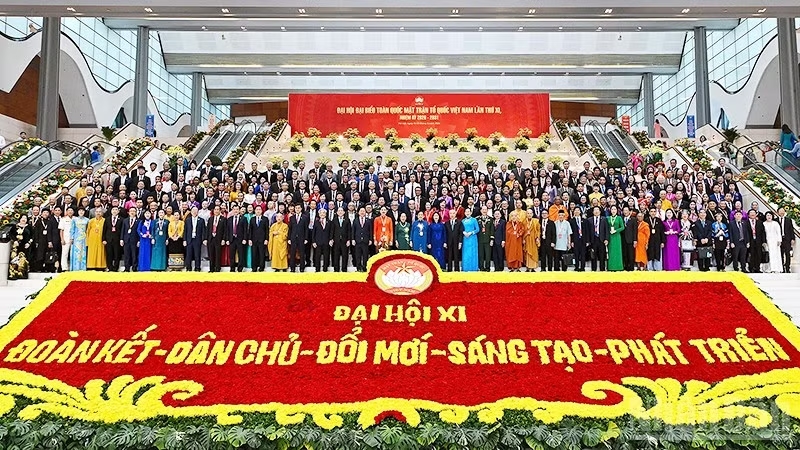 Các đại biểu tại phiên bế mạc Đại hội Mặt trận Tổ quốc Việt Nam lần thứ XI, nhiệm kỳ 2026-2031