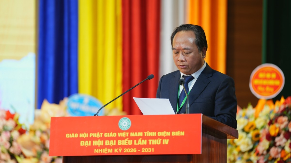 Ông Nguyễn Minh Phú - Phó Chủ tịch UBND tỉnh Điện Biên phát biểu tại Đại hội.