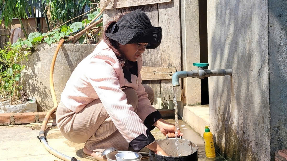 Nước sinh hoạt về tới tận nhà góp phần nâng cao chất lượng cuộc sống bà con dân tộc thiểu số tỉnh Gia Lai (Ảnh VOV)