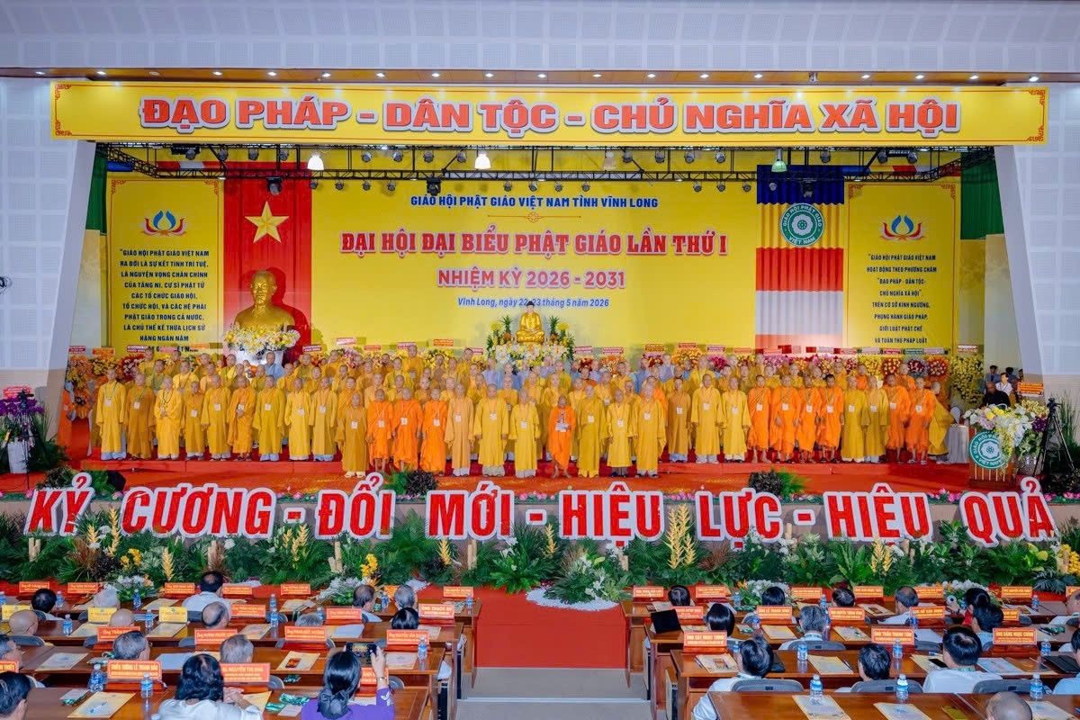 Tân Ban Trị sự Giáo hội Phật giáo Việt Nam tỉnh Vĩnh Long, nhiệm kỳ 2026-2031 ra mắt Đại hội 