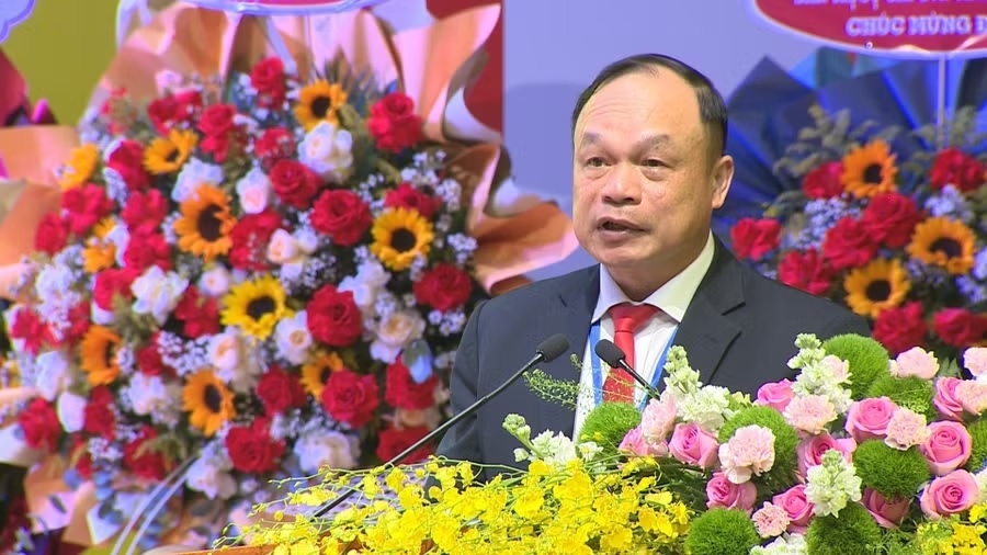 Phó Chủ tịch Ủy ban Nhân dân tỉnh Gia Lai Dương Mah Tiệp phát biểu tại Đại hội.