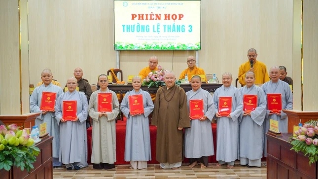 Trao quyết định chuẩn y nhân sự Ban Trị sự Giáo hội Phật giáo Việt Nam tỉnh Đồng Tháp, nhiệm kỳ 2026-2031