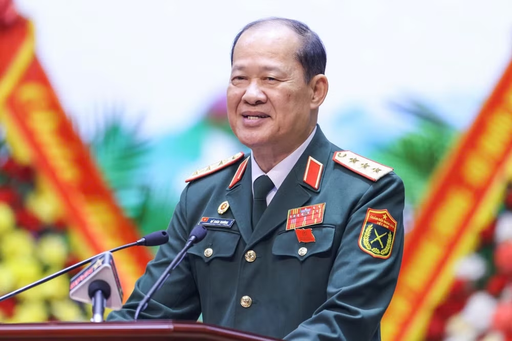 Thượng tướng Bế Xuân Trường, Phó Chủ tịch Ủy ban Trung ương Mặt trận Tổ quốc Việt Nam, Chủ tịch Hội Cựu chiến binh Việt Nam, phát biểu tại Đại hội.