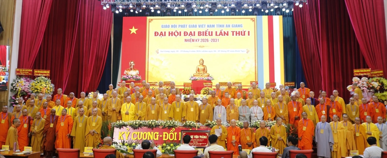 Ban Trị sự Giáo hội Phật giáo Việt Nam tỉnh An Giang Khóa I, nhiệm kỳ 2026-2031 ra mắt Đại hội